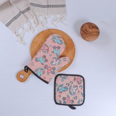 Set de Gant de Cuisine et Sous-Plat en Tissu