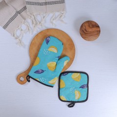 Set de Gant de Cuisine et Sous-Plat en Tissu