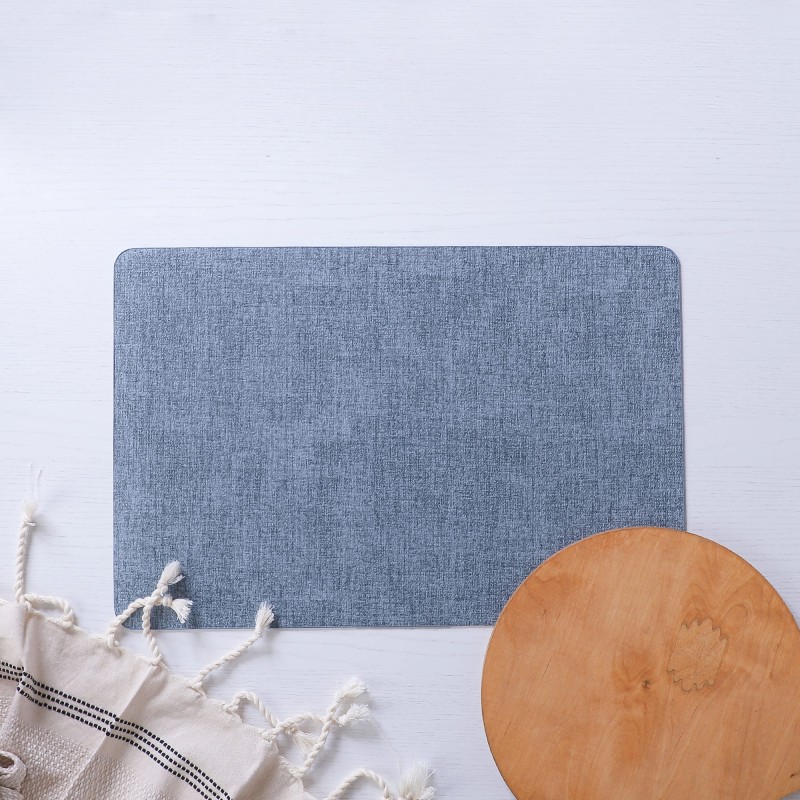 Set de Table Rectangulaire en Cuir 44x33 cm - Bleu