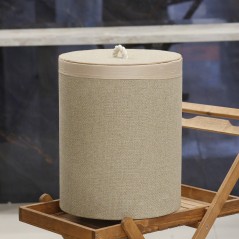 Corbeille à Linge en Tissu et Fibres Naturelles Ø:33cm |H:45cm