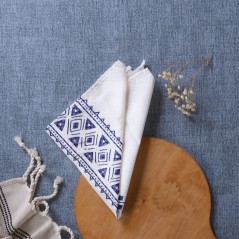 Serviette Imprimée 44x38 cm en Tissu Torchan - Bleu