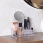 Organisateur de Maquillage avec Miroir Intégré en Plastique Transparent 7x22 cm