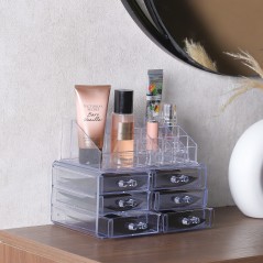 Boîte Organisateur de Maquillage en Plastique Transparent 17x 22 cm