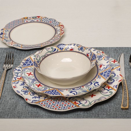 Service de Table en Porcelaine 24 Pièces