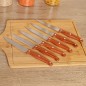 Lot de 6 Couteaux de Cuisine Manche en Bois