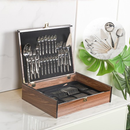 Coffret Ménagère 75 Pièces en Inox 18/10