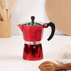 Cafetière Italienne en Aluminium 6 Tasses - Rouge