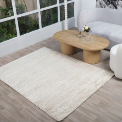 Tapis Salon en Soie 200x260 cm Greige - Hazal D5