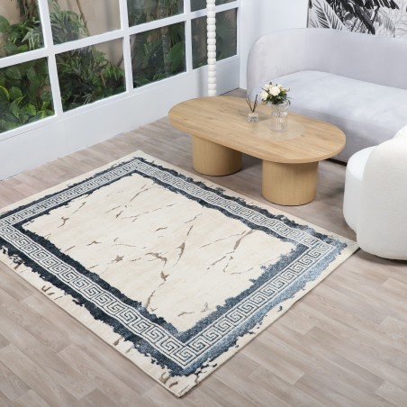 Tapis Salon en Soie 240x350 cm Bleu - Hazal D6