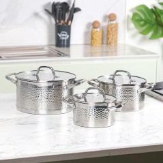 Série de 3 Faitouts en Inox 18/10