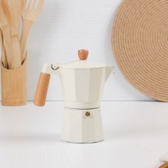 Cafetière Italienne en Aluminium 6 Tasses - Beige