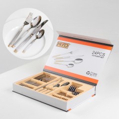 Coffret Ménagère 24 pièces en acier inoxydable