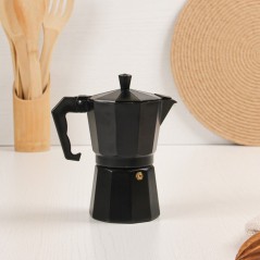 Cafetière Italienne en Aluminium 6 Tasses - Noir