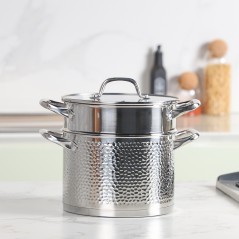 Couscoussier 6L en Inox 18/10 Martelé