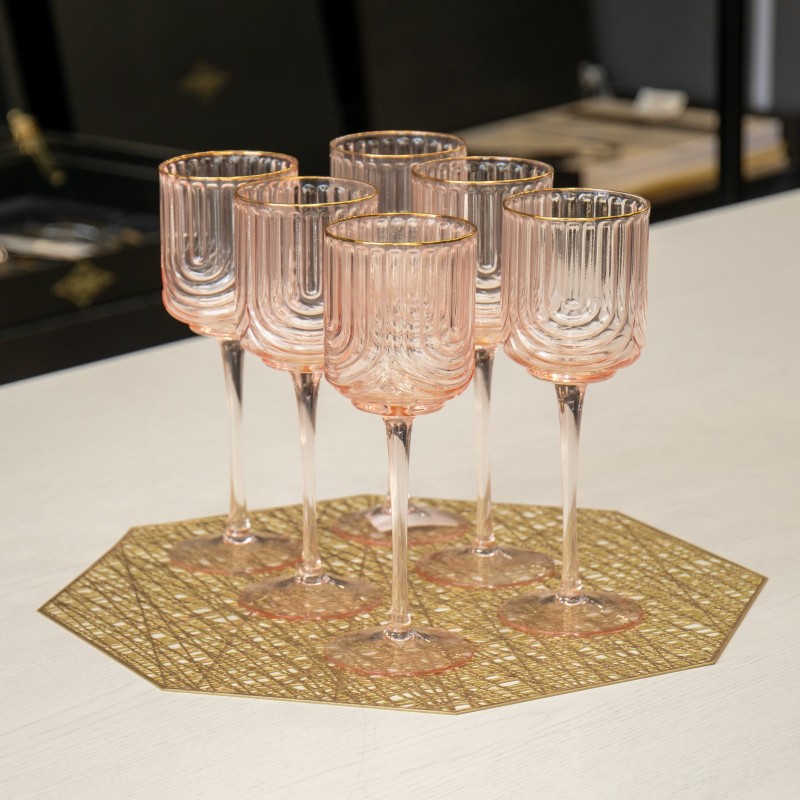 Coupe à Jus en Verre 6 pièces Rose