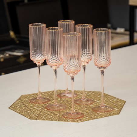 Coupe à Jus en Verre 6 pièces Rose