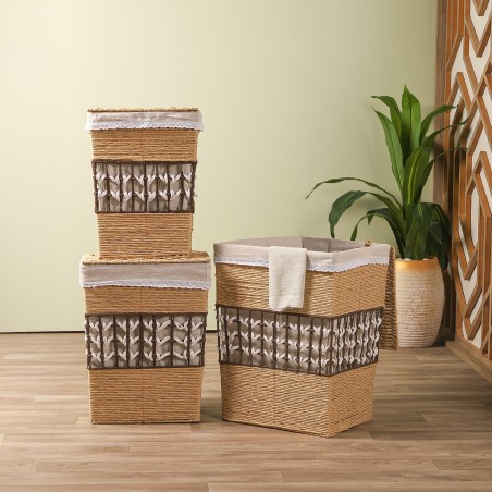 Set de 3 Paniers de Rangement en Rotin