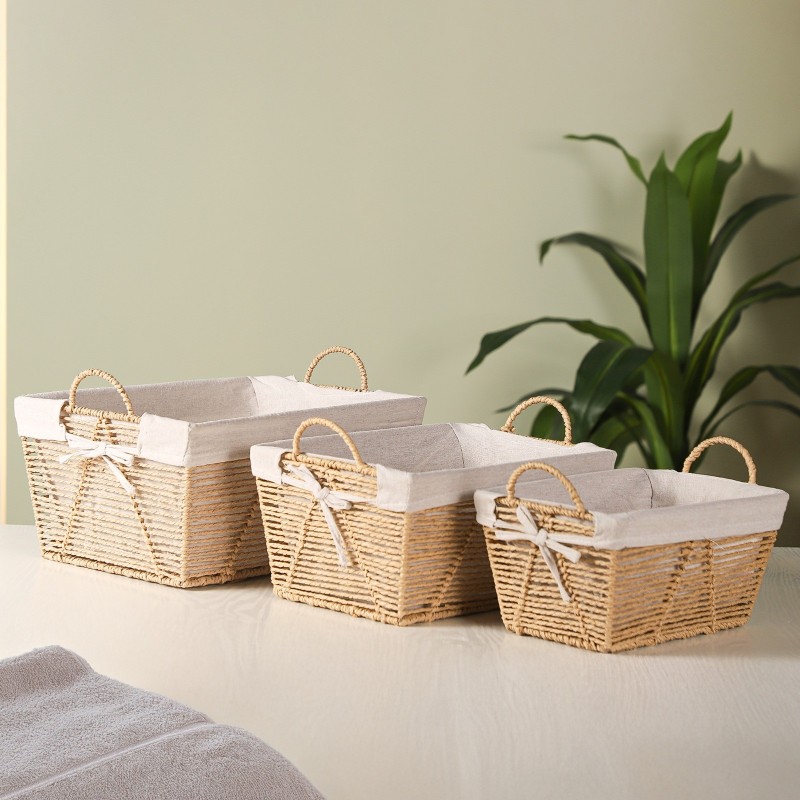 Set de 3 Paniers de Rangement en Rotin