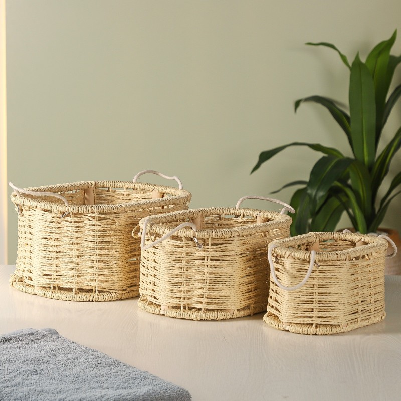 Set de 3 Paniers de Rangement en Rotin