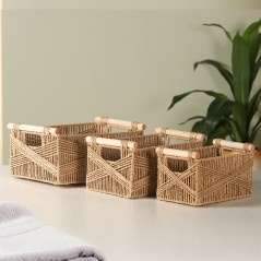 Set de 3 Paniers de Rangement en Rotin