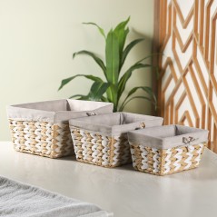 Set de 3 Paniers de Rangement en Rotin