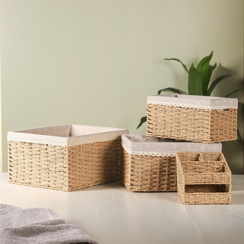 Set de 4 Paniers de Rangement en Rotin