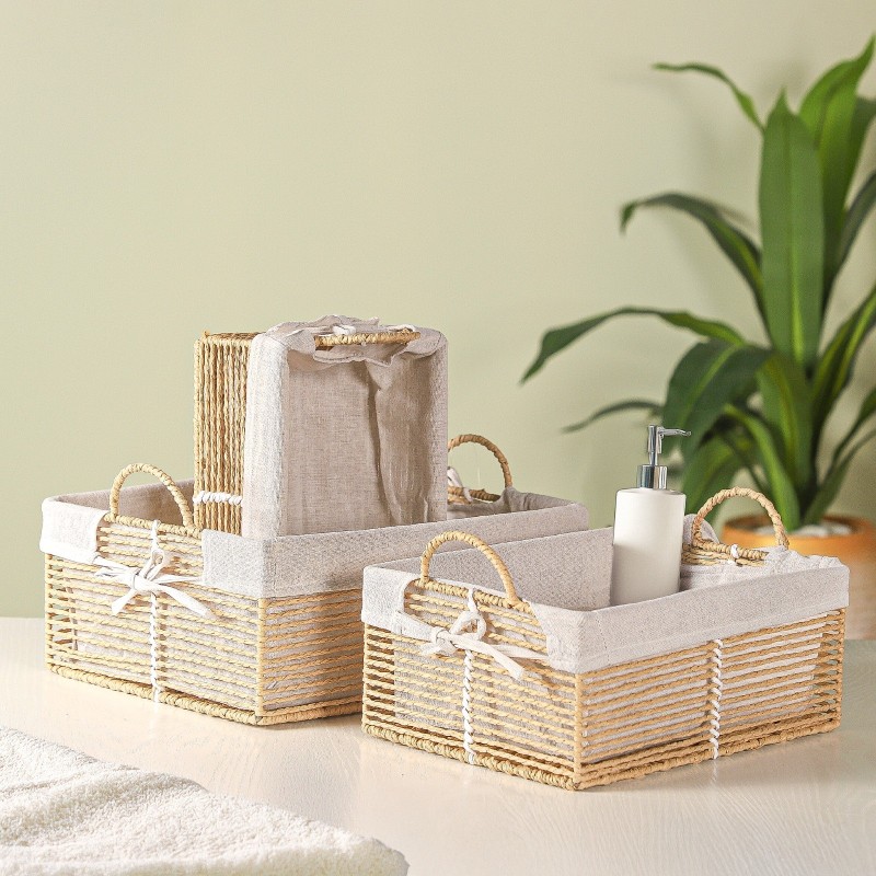 Set de 3 Paniers de Rangement en Rotin