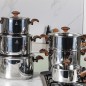 Batterie de Cuisine en Inox 18/10 - 45 Pièces Bois - Falez
