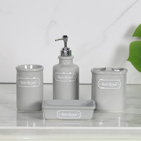 Ensemble d'Accessoires de Salle de Bain 4 Pièces en Céramique