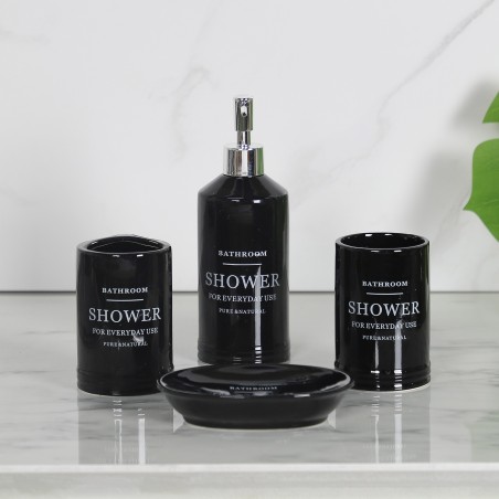 Ensemble d'Accessoires de Salle de Bain 4 Pièces en Céramique
