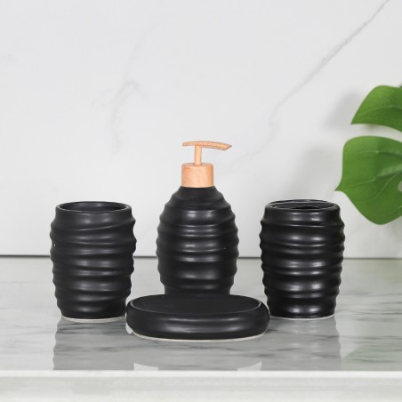 Ensemble d'Accessoires de Salle de Bain 4 Pièces en Céramique