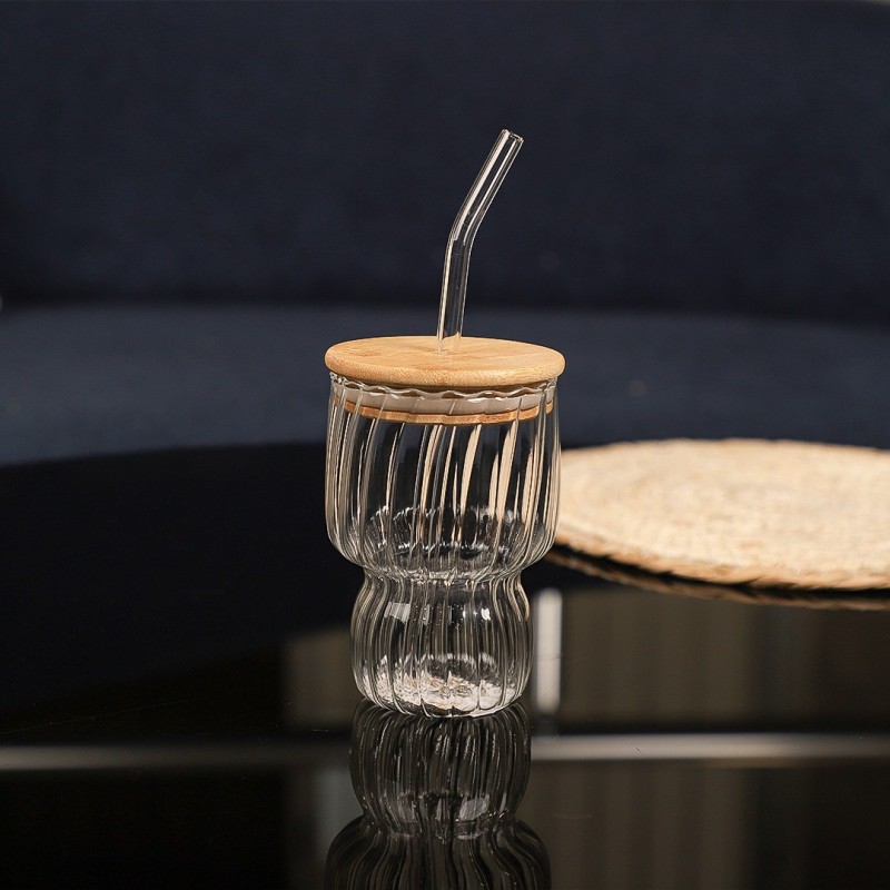 Mug avec Paille en Verre 350ML