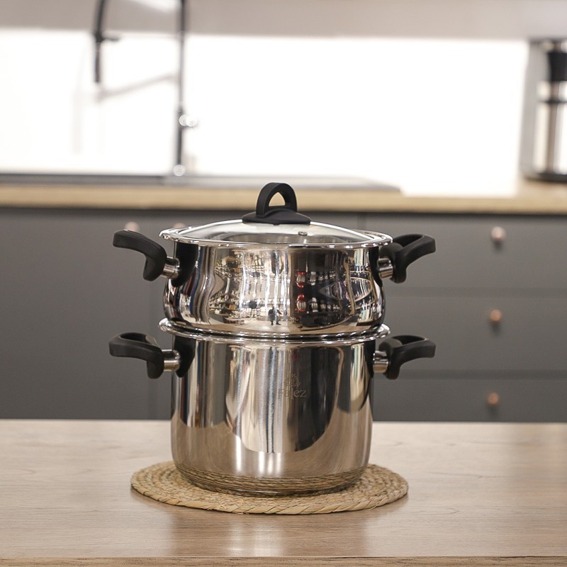 Couscoussier 10L 3 pièces Inox 18/10 - Falez Couscoussier 10L 3 pièces Inox 18/10 - Falez