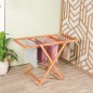Séchoir à Linge Pliable en Bois Naturel