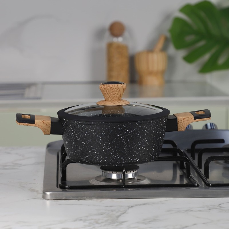 Faitout en Granite 22 cm Avec Couvercle - SIZAR Faitout en Granite 22 cm Avec Couvercle - SIZAR