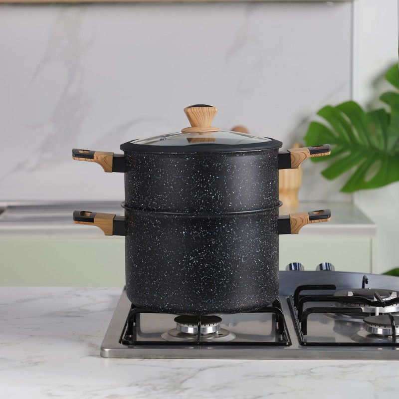 Couscoussier en Granite 24 cm avec Couvercle - SIZAR Couscoussier en Granite 24 cm avec Couvercle - SIZAR