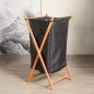 Panier à Linge Pliable en Bois - Noir