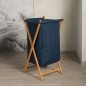Panier à Linge Pliable en Bois - Bleu