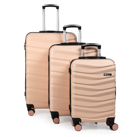 Série de 3 valises ABS Blanc Saumon
