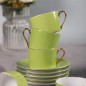 Service à Café 29 Pièces en Porcelaine Vert