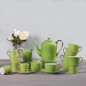 Service à Café 29 Pièces en Porcelaine Vert