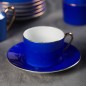 Service à Café 29 Pièces en Porcelaine Bleu Foncé