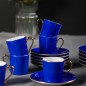 Service à Café 29 Pièces en Porcelaine Bleu Foncé