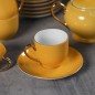 Service à Café 29 Pièces en Porcelaine Jaune