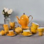 Service à Café 29 Pièces en Porcelaine Jaune
