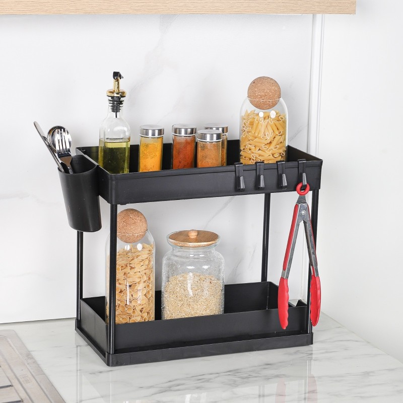 Étagère de Rangement Cuisine à 2 Niveaux en plastique Étagère de Rangement Cuisine à 2 Niveaux en plastique
