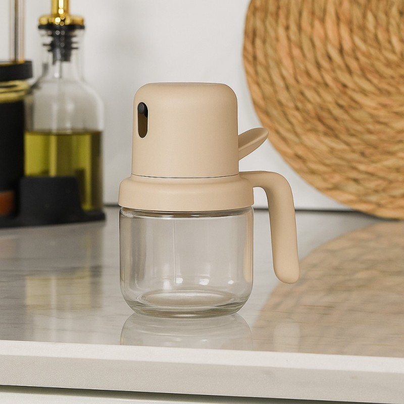 Spray Huile en Verre avec Poignée 180ml Beige