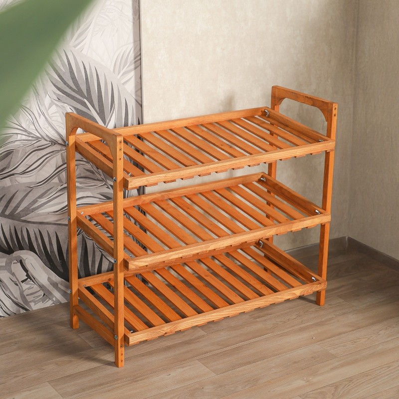 Porte-Chaussures en Bois 3 Niveaux