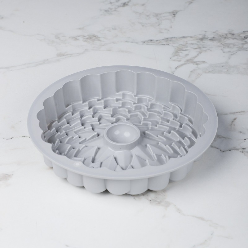 Moule à Gâteau Rond en Silicone Gris