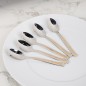 Lot de 6 Cuillères à Soupe Inox avec Détail Doré